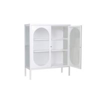 Sleek Medium-Sized 3-Tier Display Cabinet with 3-Sided Curved Wave Glass and 20 cm High Legs-5